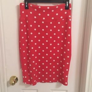 LuLaRoe Pink Polka Dot Cassie Size S